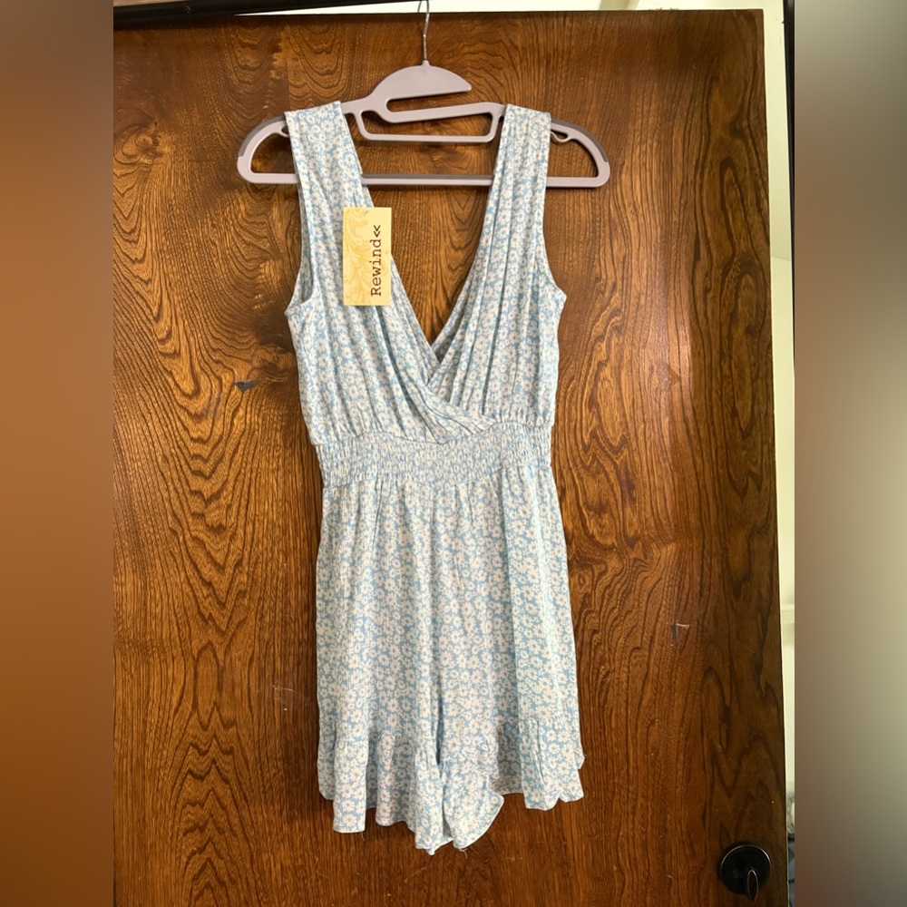 Light Blue Floral Romper